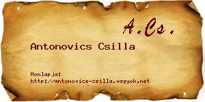 Antonovics Csilla névjegykártya